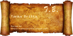 Tanka Britta névjegykártya